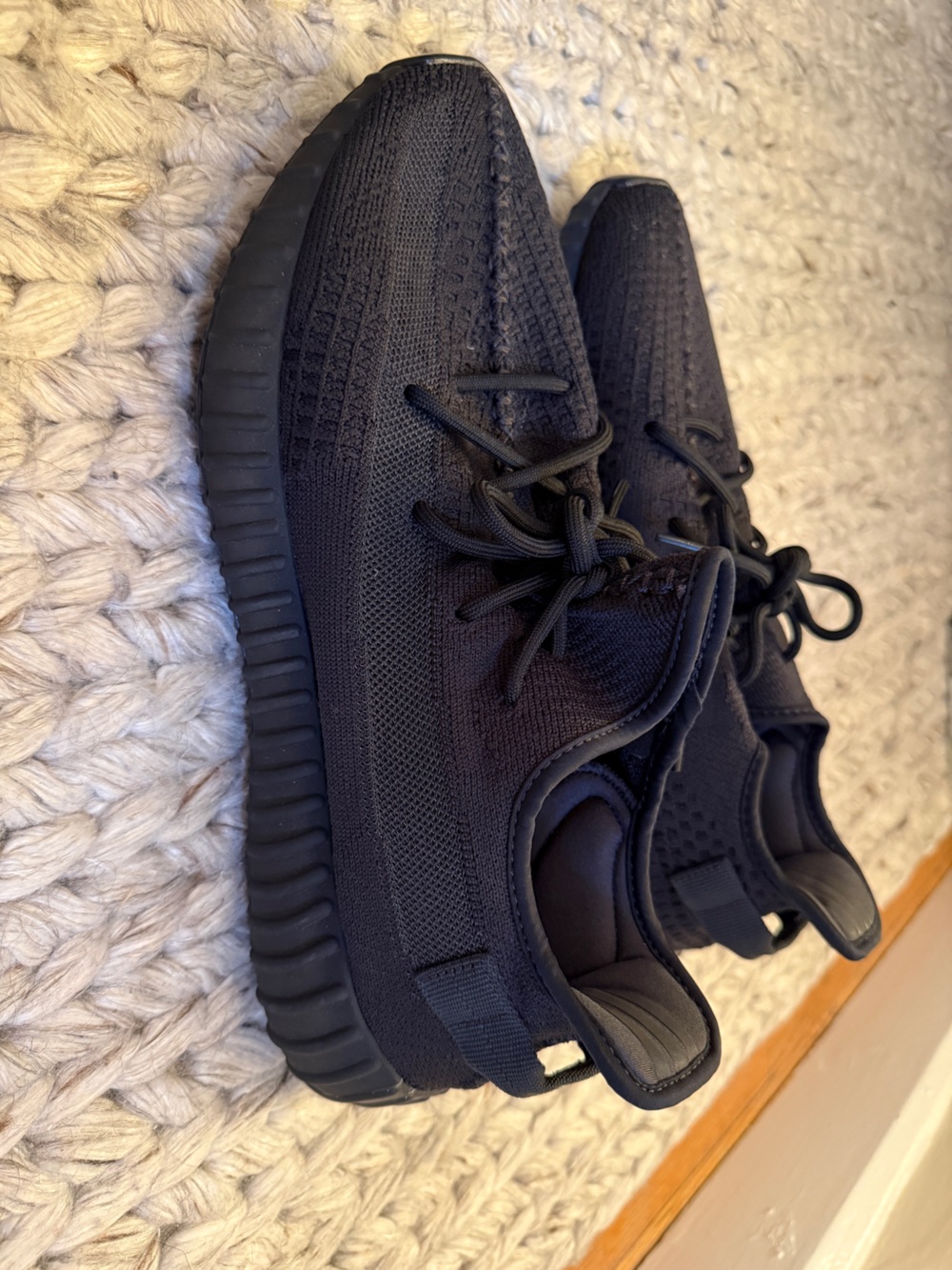 Yeezy Black Knit Low-Top Sneakers